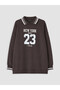Rmz Gi̇yi̇m Farkiyla Devrik Roba Collar Loose Fit Women's Sweatshirt Tunic - 6