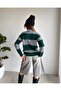 Women's Striped Zippered Knit Cardigan - 4