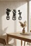 Flower Wall Decor, Black Wall Decor, 3-Piece Wall Art, Wooden Painting 34X15 cm - 3