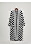 Women's Hijab Button Detailed Long Striped Cardigan - 3