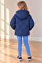 Girls' Water and Windproof Hooded Coat with Bow - 3