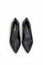 Women's Stiletto Printed Navy Blue Closed Pointed Toe Medium Heel F703 - 4