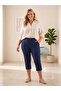 Plus size lycra modal fabric pocketed comfortable cut capri tight pants - 3