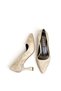 Women's Stiletto Printed Beige Closed Pointed Toe Medium Heel F703 - 4