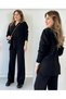Women's Knitwear Set Polo Neck Sweater and Pants