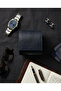 Genuine Leather Navy Blue Single Luxury Watch Roll and Travel Watch and Accessory Organizer Box - 7