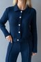 Women's Button Detailed Belted Top and Bottom Knitwear Set - 2
