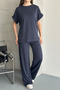 Women's Cupra Pike Fabric Double Sleeve Cuffed Comfortable Cut Set 6020 Navy Blue - Premium Series