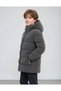 Boys' Winter Thick Fiber Filling Water and Wind Resistant Nano Fabric Stylish Comfortable Hooded Slim Fit Coat - 2