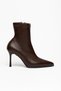 Women's Brown Stretch Pointed Toe Boots