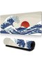 Gaming Mouse Pad with Japanese Wavy Design XXL 800 x 300 mm - Extended Mouse Pad with Japanese Aesthetic Design and Stitched Edges, Anti-Slip and Waterproof Mouse Pad for Gaming, Office, and Home - 6