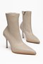 Women's Beige Stretch Pointed Toe Boots