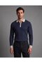 Men's collar zippered shirt collar knitwear