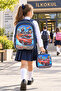Red Car Themed Luxury Glittery Elementary School Bag Set of 2 Domestic Production Backpack and Lunch Bag - 2