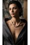 Natural Stone Women's Necklace with Real Pearl and Baroque Pearl, Steel Gold Detailed Vintage Bohemian Jewelry - 2
