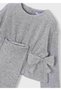 Girl's Gray Bow Detailed Knitwear Set - 5