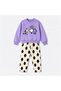 Girl's Cute Animal Printed Sweatshirt and Patterned Pants Top and Bottom Set