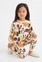Jungel Animals Cotton Children's Pajama Set Beige