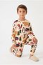 Jungel Animals Cotton Children's Pajama Set Beige - 3