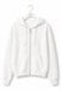Ecru Cotton Blend Hooded Long Sleeve Standard Cut Zipper Detailed Sweatshirt with Pockets - 2