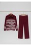 Women's Striped Top and Bottom Pants Sweater Knitwear Set - 6