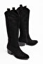 Embroidered Zippered Long Women's Cowboy Boots