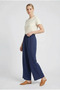 Elastic Waist 100% Linen Palazo Trousers