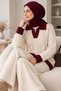 Polo Collar Hair Braided Hijab Knitwear Women's Sweater