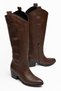 Embroidered Zippered Long Women's Cowboy Boots