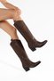 Embroidered Zippered Long Women's Cowboy Boots - 2