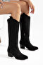 Embroidered Zippered Long Women's Cowboy Boots - 3