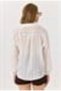 Ecru Sim Gold Striped Long Sleeve Buttoned Standard Form Woven Fabric Shirt Collar Shirt - 6