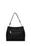 Women's Black Long Strap Classic Shoulder Bag Ab200026Sf - 3