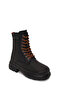 Women's Black Lensors Zippered Thick Soled Leather Boots 021Z100015 - 8