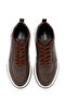 Men's Brown Lace-Up Thick-Soled Leather Sneaker Wm710006Df - 4