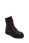 Women's Black Quebec Zippered Thick Soled Leather Boots 021Z100690 - 8