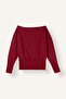 Loose Fit Wide Ribbed Off-Shoulder Basic Sweatshirt I4990Ax26Au - 2