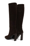 Women's Brown Zippered Heeled Suede Leather Boots Af530003Ds - 7