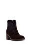 Women's Brown Thick Heeled Suede Leather Cowboy Boots Af230005Ds - 8