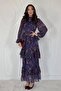 Saks Patterned Chiffon Dress - 2