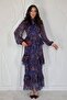 Saks Patterned Chiffon Dress