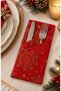 Christmas Patterned Fork Spoon Knife with Pocket for Service and Presentation 6 Pieces - 2