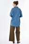 Washable Embroidered Denim Tunic Blue - 5