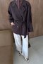 Styl Buttoned Half Trench Coat Bitter Brown - 3