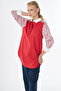 Hidden Placket Cotton Tunic Red