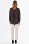 Yarım Pat Basic Blouse Brown - 5