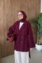 Styl Buttoned Half Trench Burgundy - 3