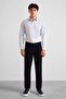 Black Regular Straight Twill Regular Waist Casual Trousers