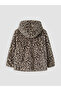 Hooded Leopard Patterned Girls' Plush Coat - 2