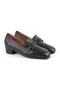 L031.26143249 Women's Genuine Leather Metal H Buckle Thick Heeled Classic Loafer Shoes - 3